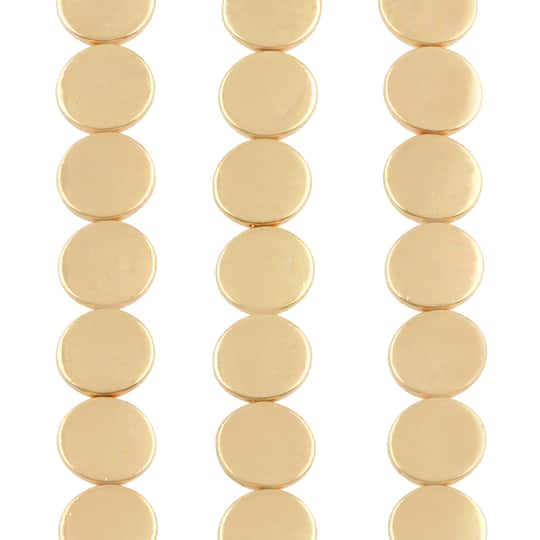 Gold Metal Coin Beads, 11mm by Bead Landing&#x2122;